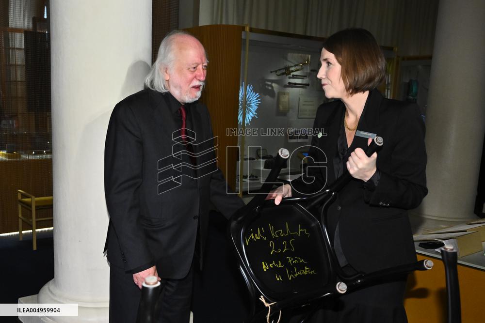 NOBEL CHAIRS ARE SIGNED BY THE PRIZE WINNERS
