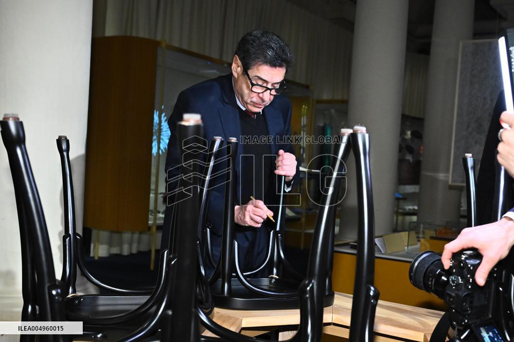 NOBEL CHAIRS ARE SIGNED BY THE PRIZE WINNERS