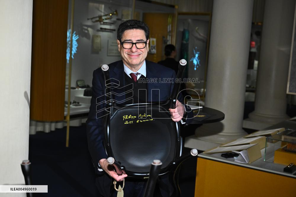 NOBEL CHAIRS ARE SIGNED BY THE PRIZE WINNERS