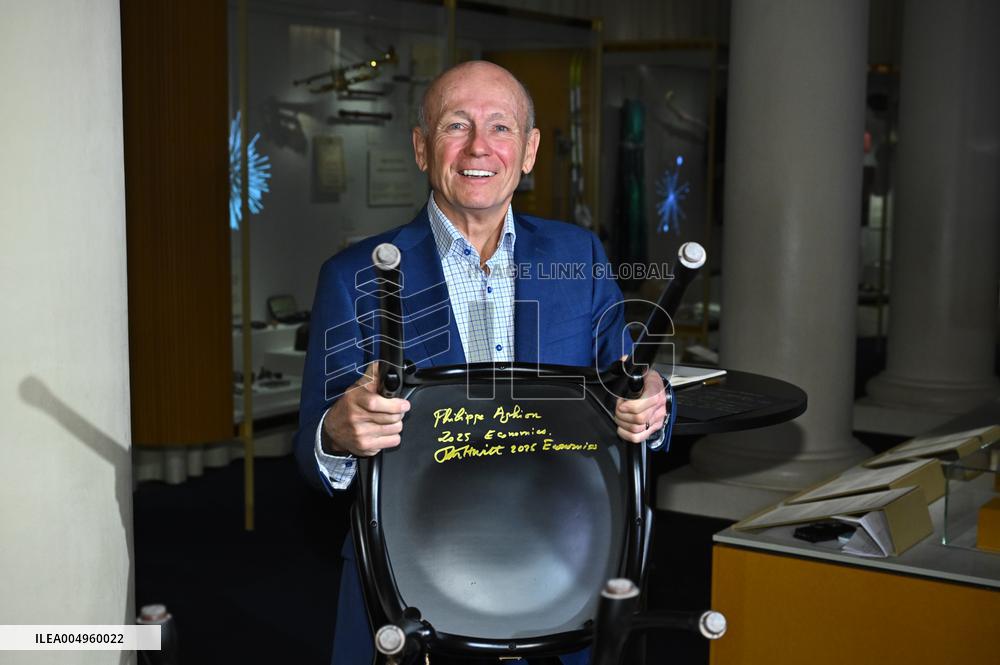 NOBEL CHAIRS ARE SIGNED BY THE PRIZE WINNERS