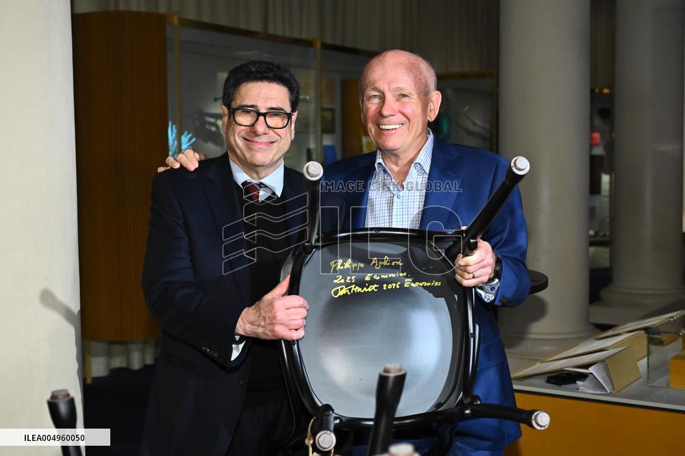 NOBEL CHAIRS ARE SIGNED BY THE PRIZE WINNERS