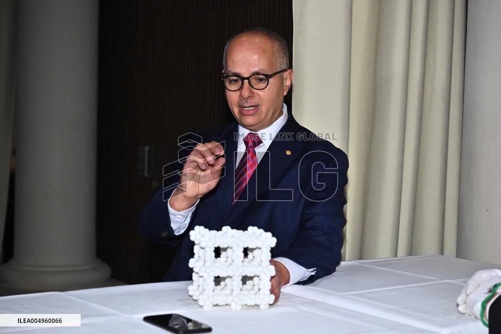 NOBEL CHAIRS ARE SIGNED BY THE PRIZE WINNERS