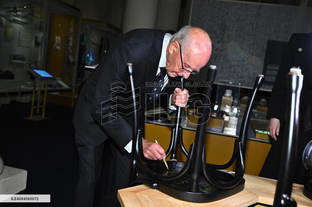 NOBEL CHAIRS ARE SIGNED BY THE PRIZE WINNERS