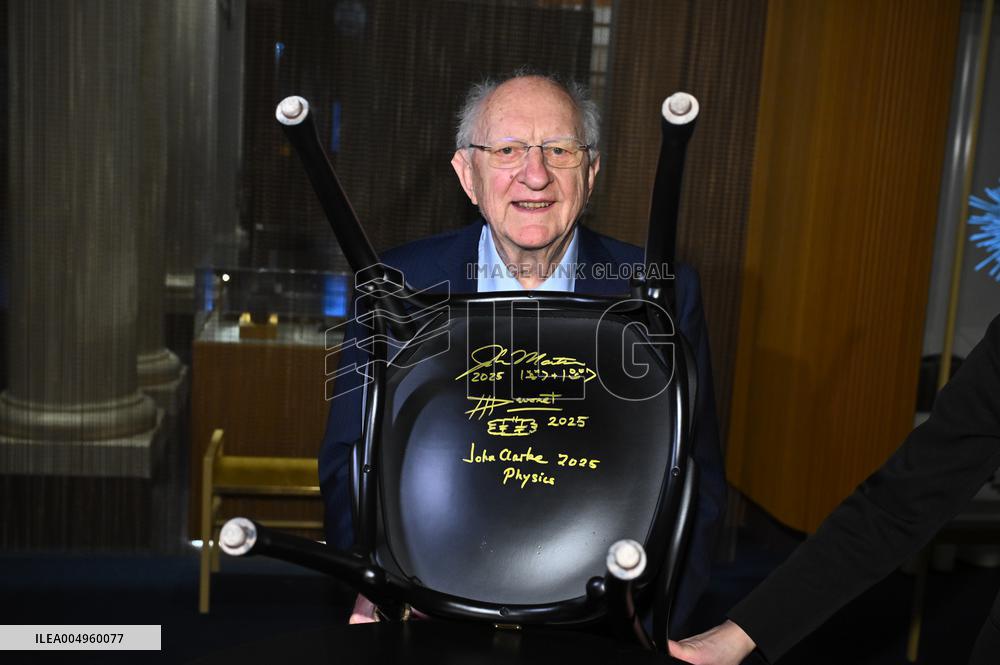 NOBEL CHAIRS ARE SIGNED BY THE PRIZE WINNERS