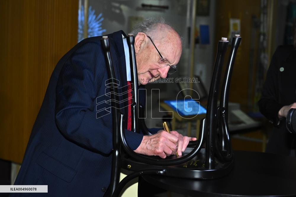 NOBEL CHAIRS ARE SIGNED BY THE PRIZE WINNERS