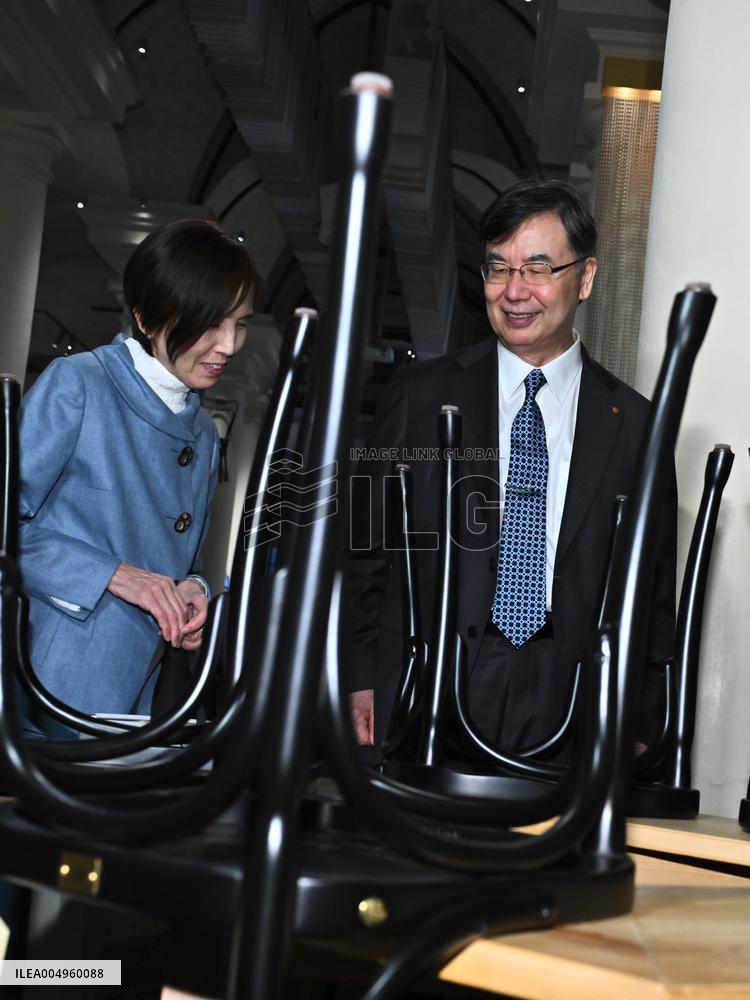 NOBEL CHAIRS ARE SIGNED BY THE PRIZE WINNERS