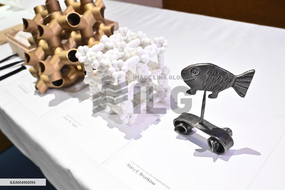 NOBEL CHAIRS ARE SIGNED BY THE PRIZE WINNERS