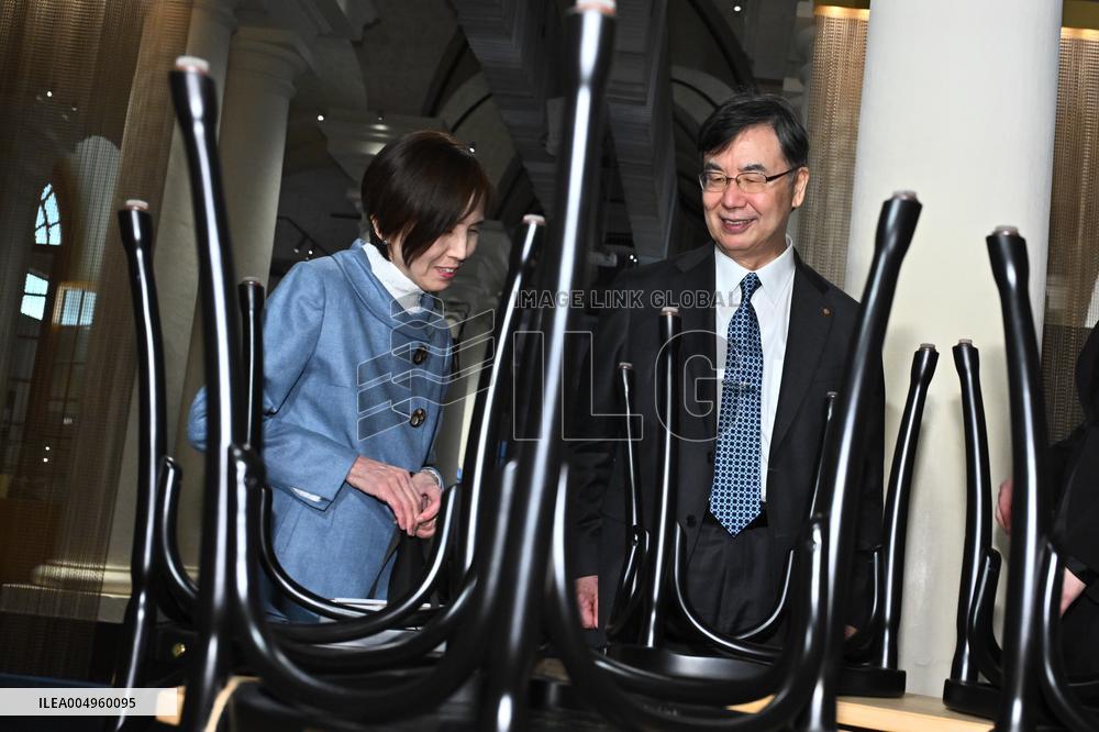 NOBEL CHAIRS ARE SIGNED BY THE PRIZE WINNERS