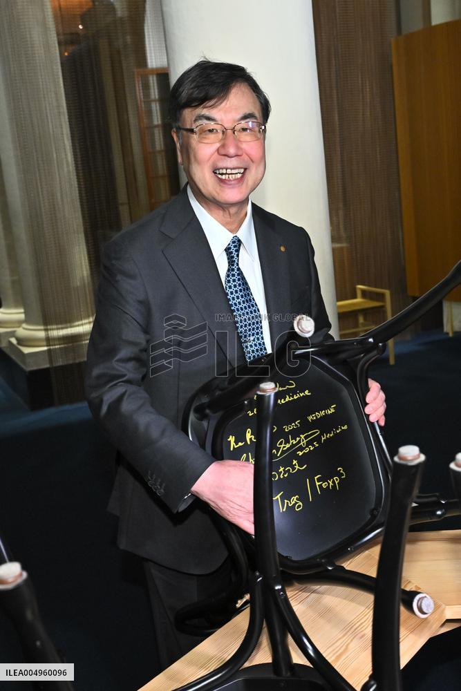 NOBEL CHAIRS ARE SIGNED BY THE PRIZE WINNERS