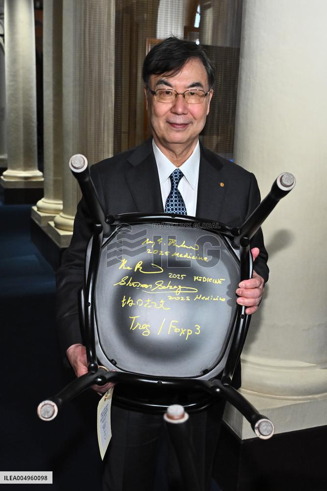 NOBEL CHAIRS ARE SIGNED BY THE PRIZE WINNERS