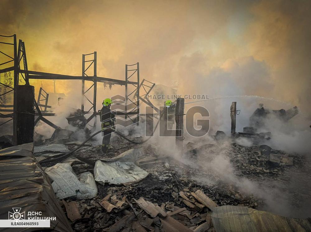 Russian Missile And Drone Attacks On Kyiv Region - Ukraine