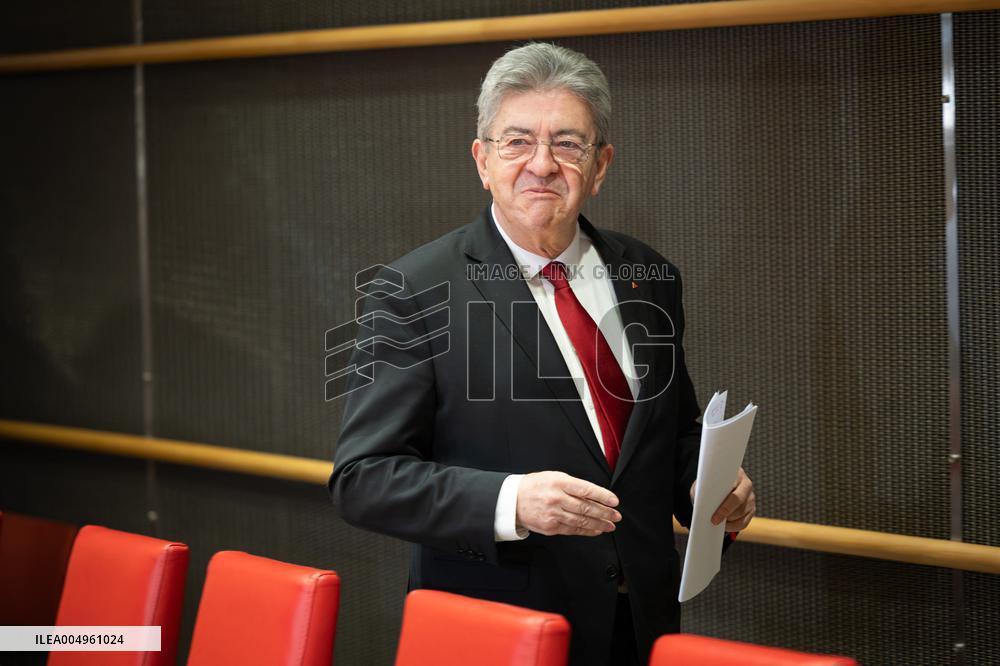Hearing of Jean-Luc Melenchon at the National Assembly - Paris