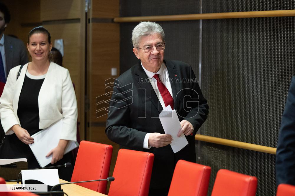 Hearing of Jean-Luc Melenchon at the National Assembly - Paris