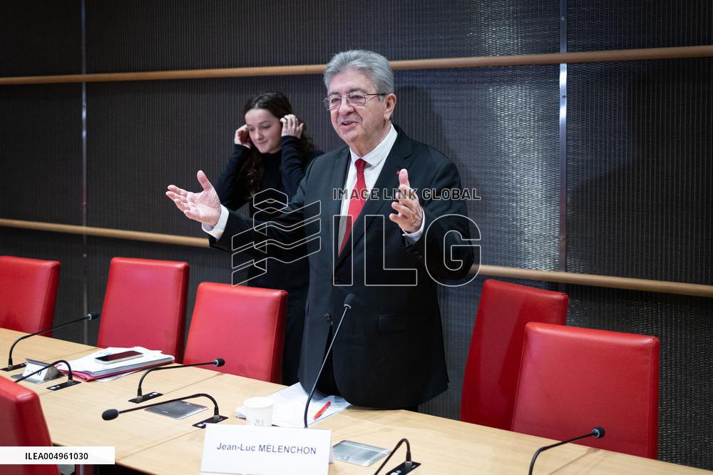 Hearing of Jean-Luc Melenchon at the National Assembly - Paris