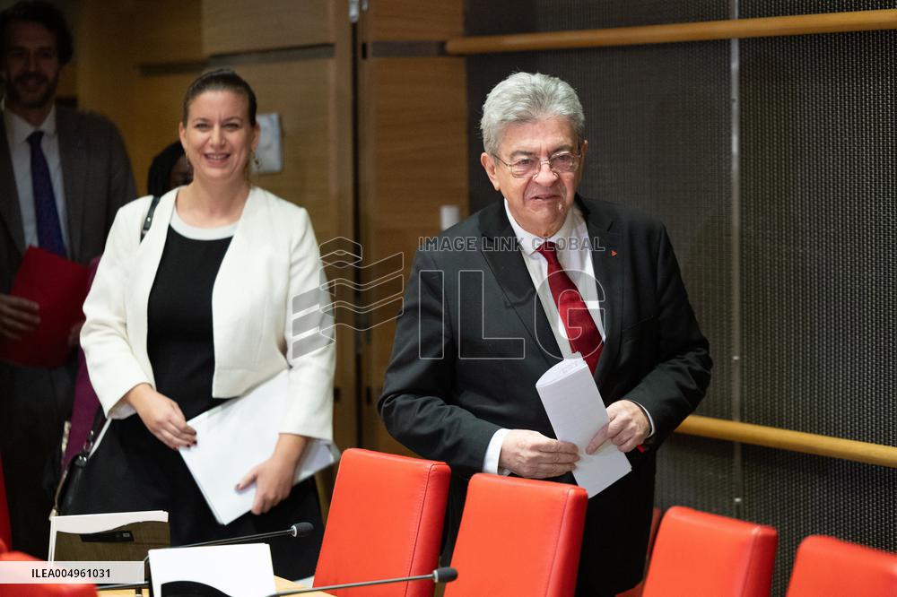 Hearing of Jean-Luc Melenchon at the National Assembly - Paris