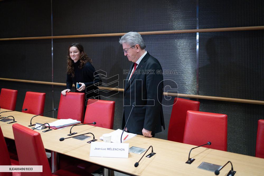 Hearing of Jean-Luc Melenchon at the National Assembly - Paris