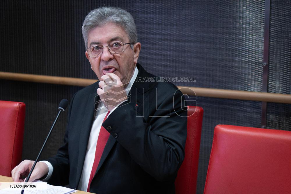 Hearing of Jean-Luc Melenchon at the National Assembly - Paris