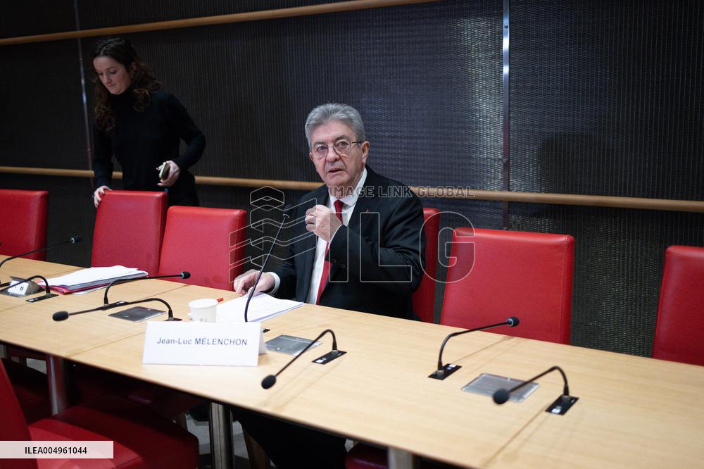Hearing of Jean-Luc Melenchon at the National Assembly - Paris