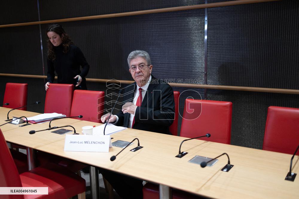 Hearing of Jean-Luc Melenchon at the National Assembly - Paris