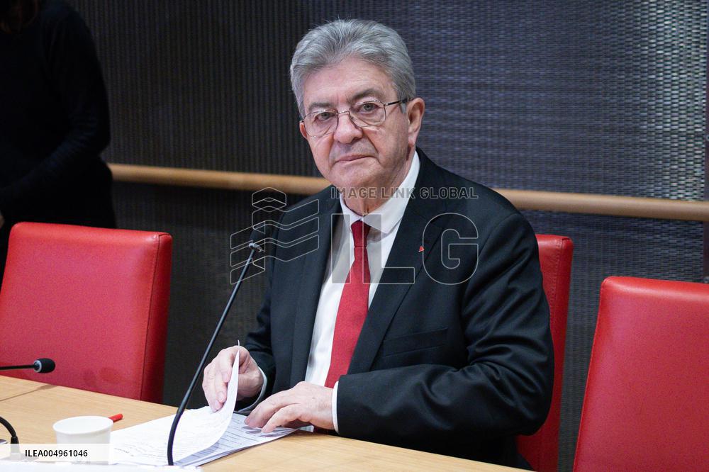 Hearing of Jean-Luc Melenchon at the National Assembly - Paris