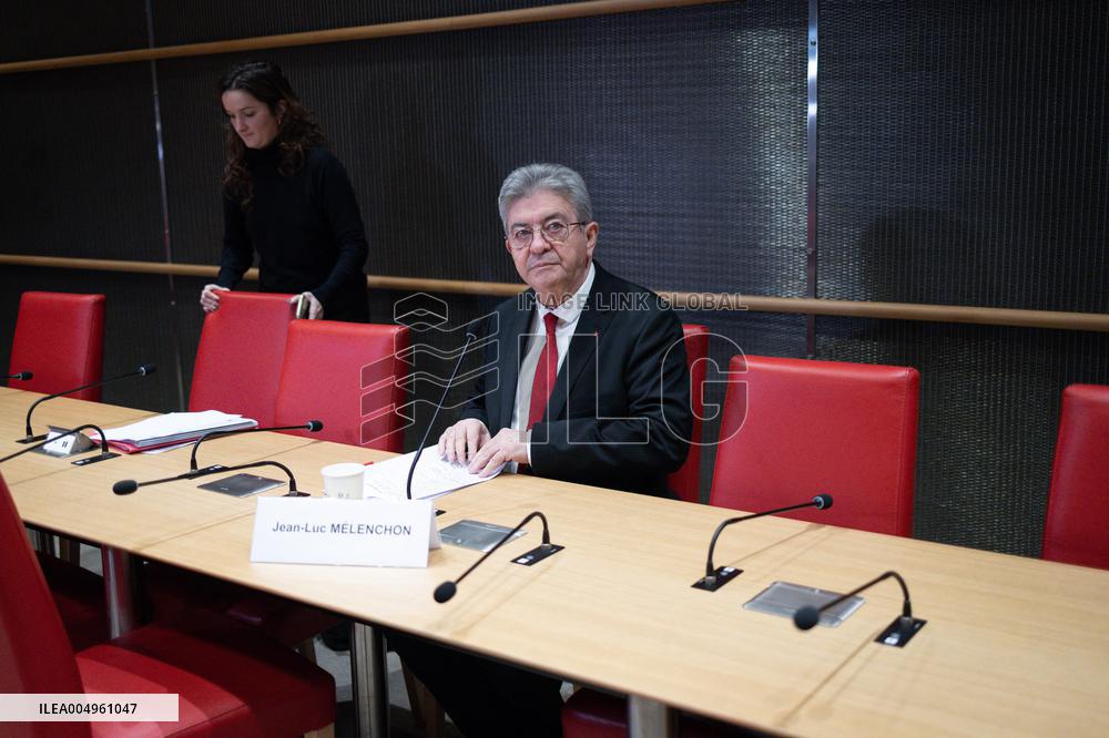 Hearing of Jean-Luc Melenchon at the National Assembly - Paris