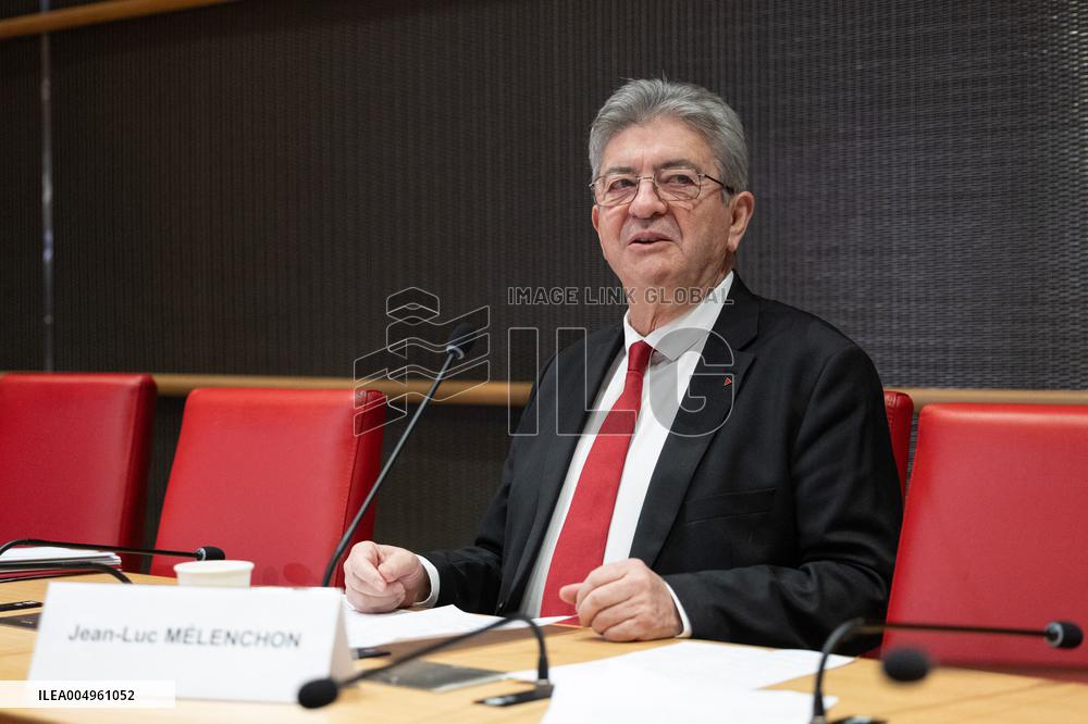 Hearing of Jean-Luc Melenchon at the National Assembly - Paris