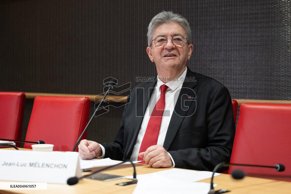 Hearing of Jean-Luc Melenchon at the National Assembly - Paris
