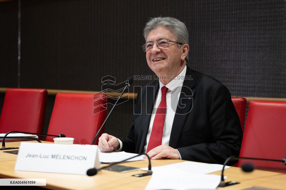 Hearing of Jean-Luc Melenchon at the National Assembly - Paris