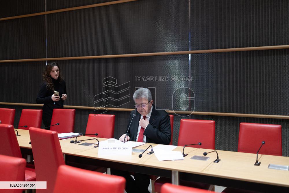 Hearing of Jean-Luc Melenchon at the National Assembly - Paris