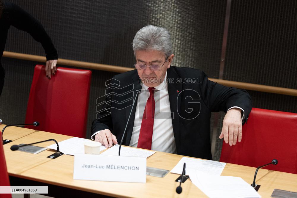 Hearing of Jean-Luc Melenchon at the National Assembly - Paris