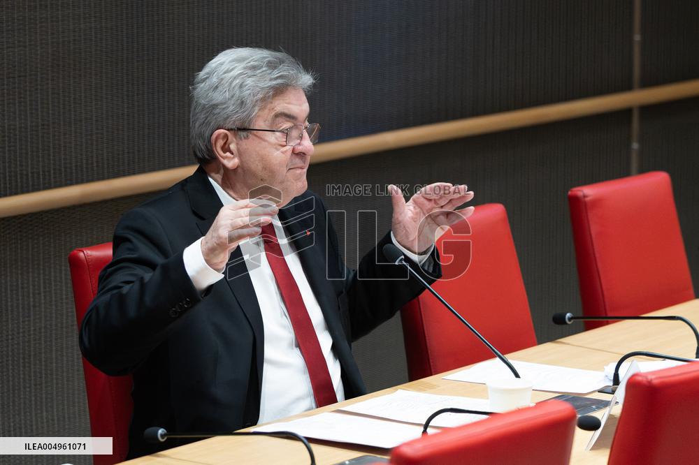 Hearing of Jean-Luc Melenchon at the National Assembly - Paris
