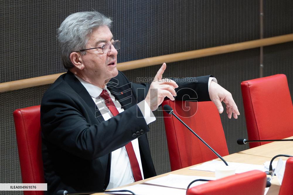 Hearing of Jean-Luc Melenchon at the National Assembly - Paris