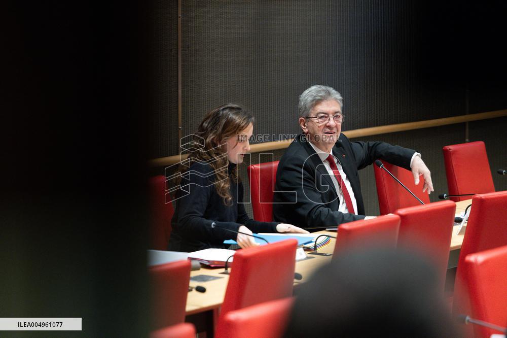 Hearing of Jean-Luc Melenchon at the National Assembly - Paris