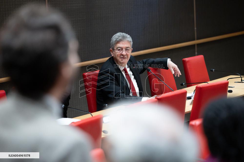 Hearing of Jean-Luc Melenchon at the National Assembly - Paris