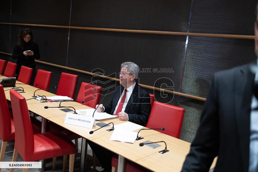 Hearing of Jean-Luc Melenchon at the National Assembly - Paris