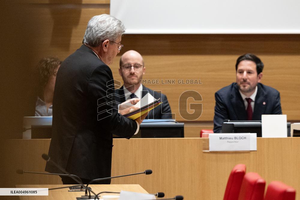 Hearing of Jean-Luc Melenchon at the National Assembly - Paris