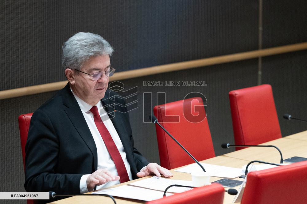 Hearing of Jean-Luc Melenchon at the National Assembly - Paris