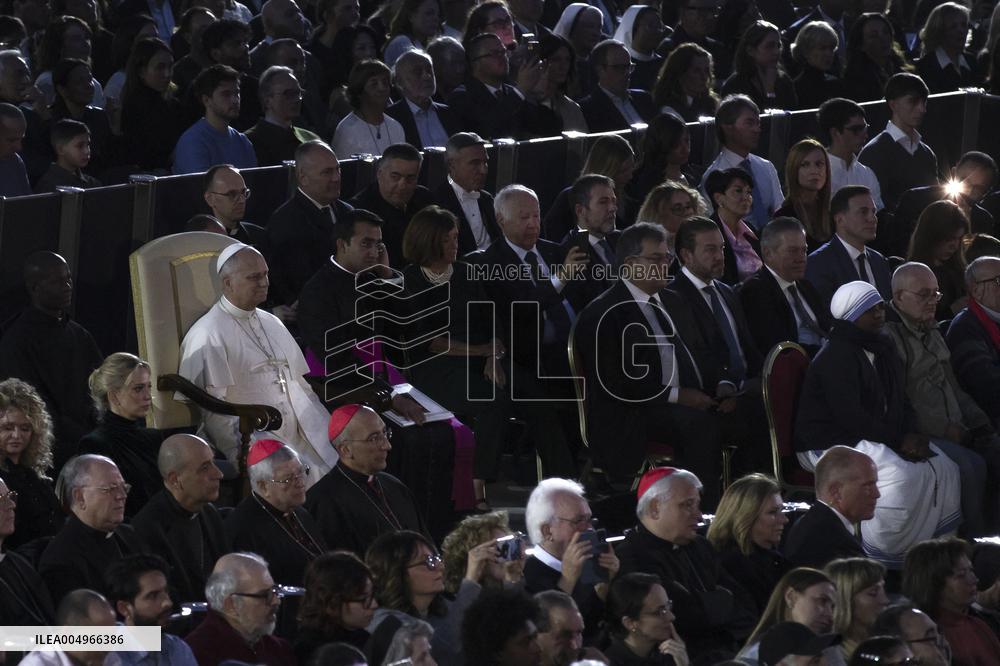 Pope Leo XIV At Vatican Concert For Needy