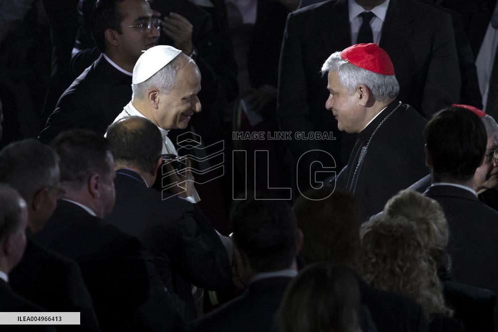 Pope Leo XIV At Vatican Concert For Needy