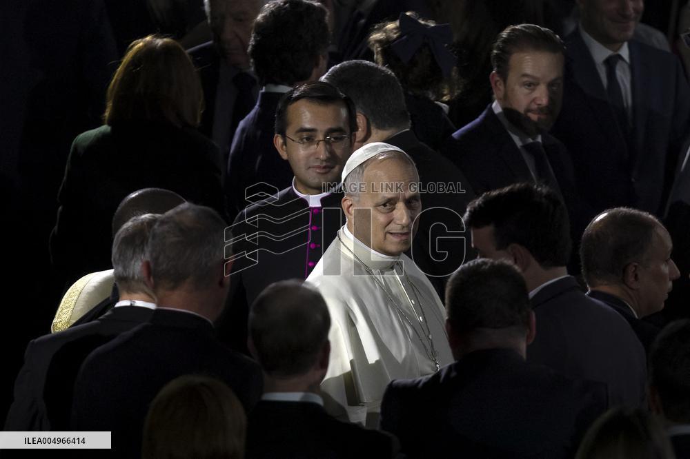 Pope Leo XIV At Vatican Concert For Needy