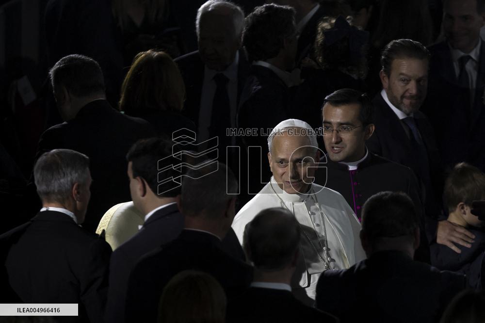 Pope Leo XIV At Vatican Concert For Needy