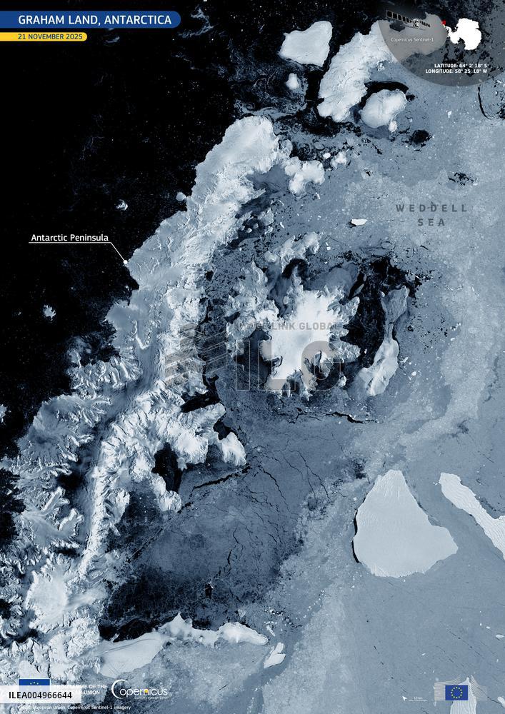 Satellite View of Graham Land - Antarctica