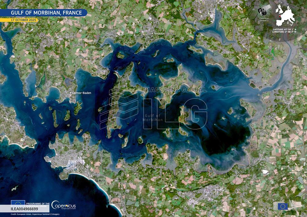 Satellite View of Gulf of Morbihan - France