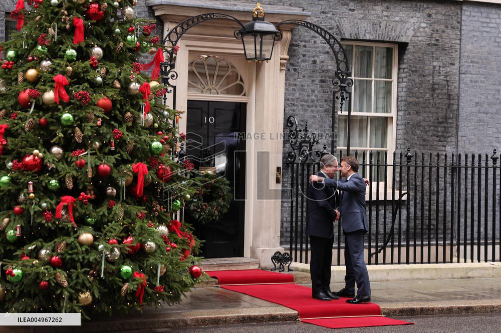 Macron Arrives at Downing Street - London