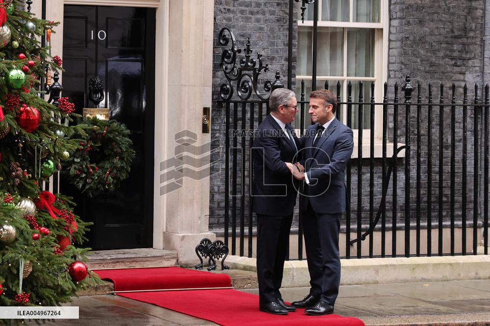 Macron Arrives at Downing Street - London