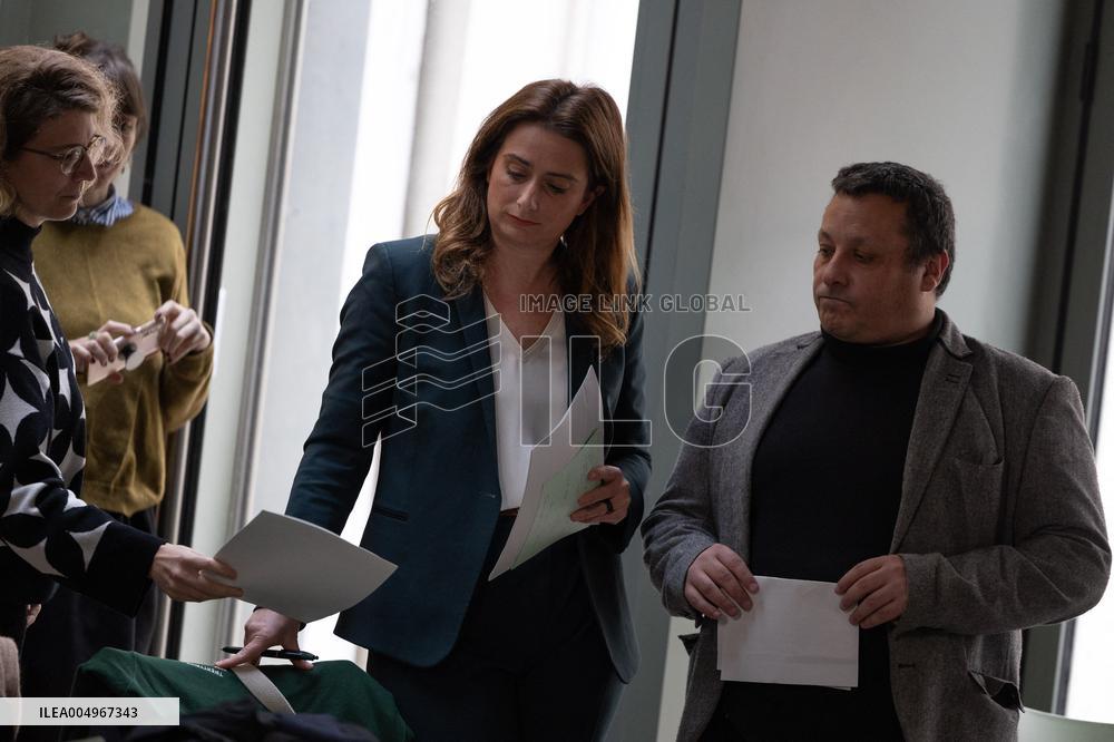 Marine Tondelier Press Conference about the Presidential Election - Paris