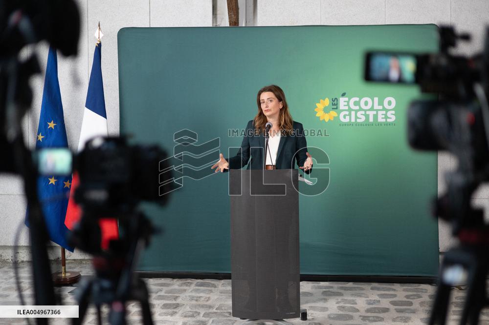 Marine Tondelier Press Conference about the Presidential Election - Paris
