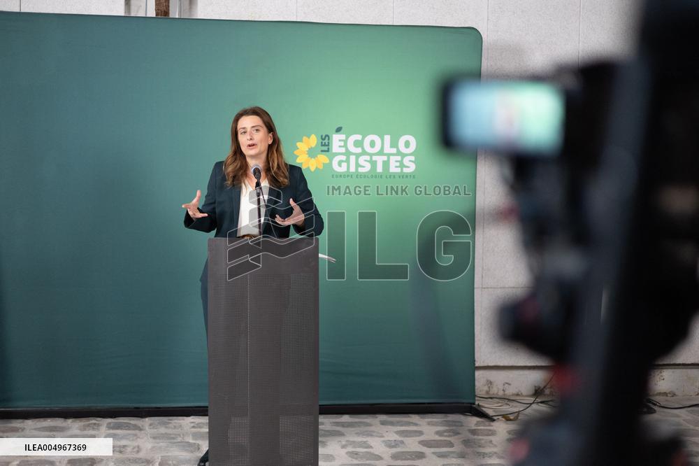 Marine Tondelier Press Conference about the Presidential Election - Paris