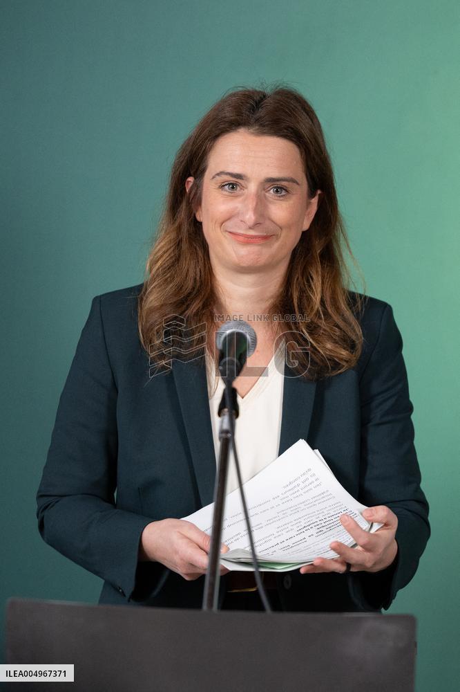 Marine Tondelier Press Conference about the Presidential Election - Paris