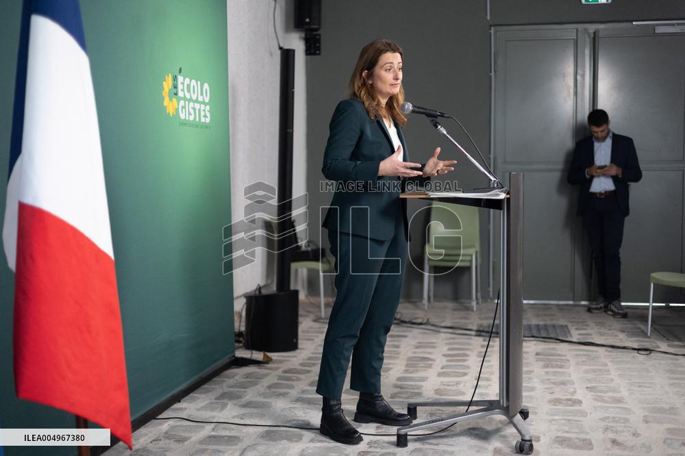 Marine Tondelier Press Conference about the Presidential Election - Paris